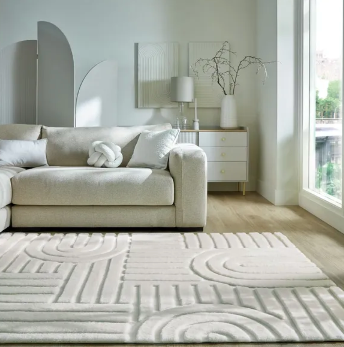 Supersoft Lush Geometric Faux Fur Arch Rug